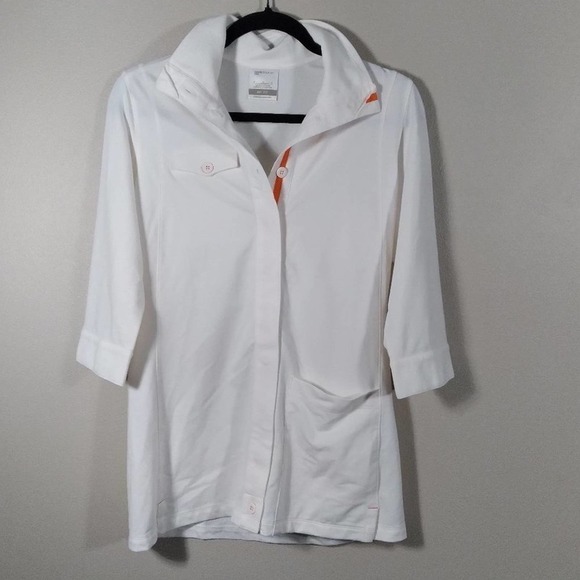 Nike Golf Bay Hill White Button Front Jacket Top - Picture 1 of 15